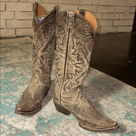 Stetson Shoes | Zip Back Stetson Pointed Toe Cowboy Boots | Color: Tan/Brown | Size: 7 | Jadelovescats's Closet